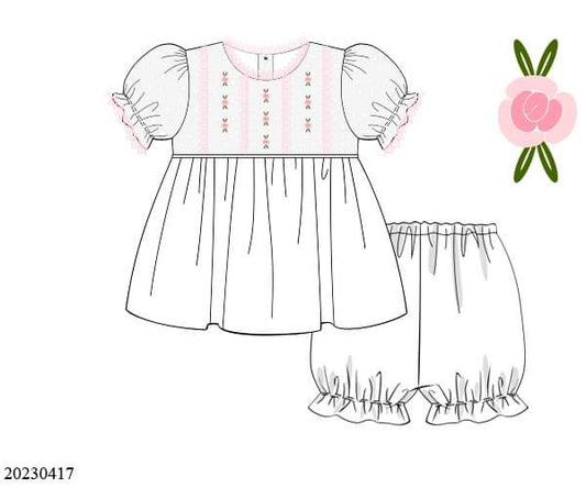 PREORDER White Rose Bloomer Set