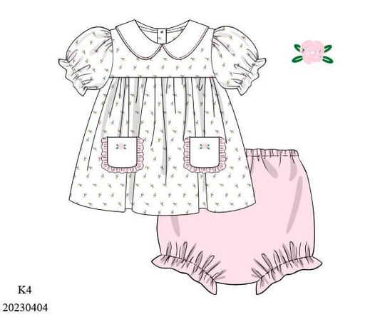 PREORDER Rosebud Knit Diaper Set