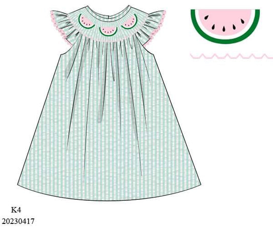 PREORDER Watermelon Seersucker Dress