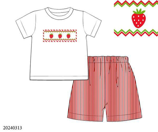 PREORDER Strawberry Pickin Boy T-Shirt Set