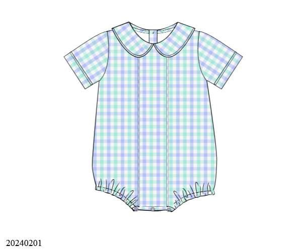 PREORDER Mint and Blue Boys Collared Bubble