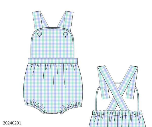 PREORDER Mint and Blue Boys Sleeveless Bubble