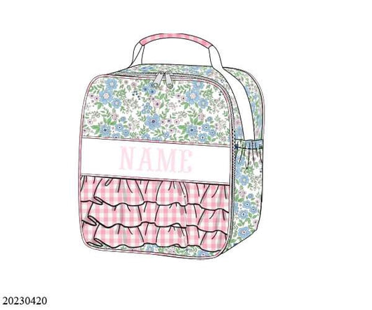 PREORDER Pink Floral Smocked Name Lunch Box