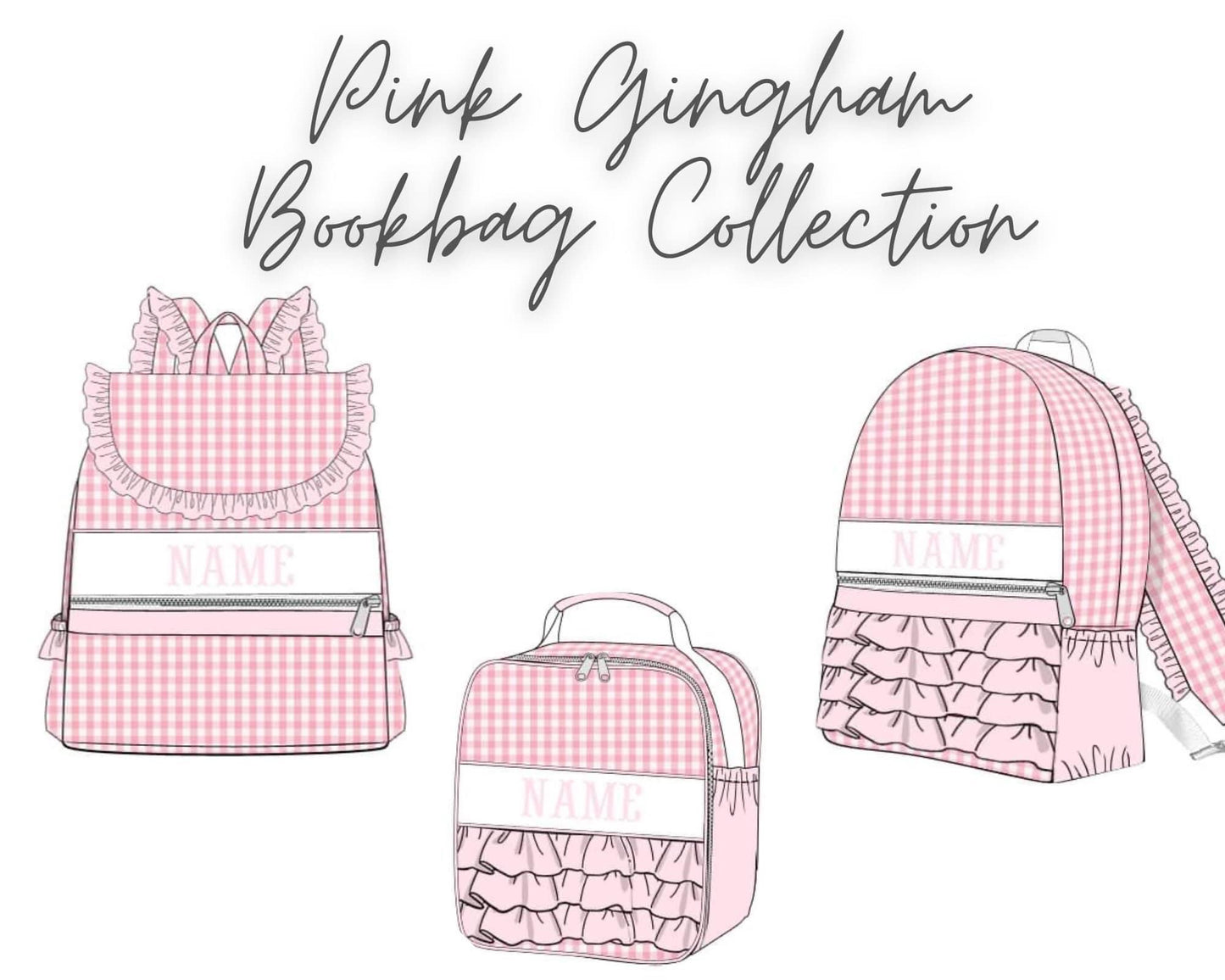 PREORDER Pink Gingham Ruffle Lunch Box