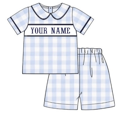 Preorder Boy Personalized Collared Short Set