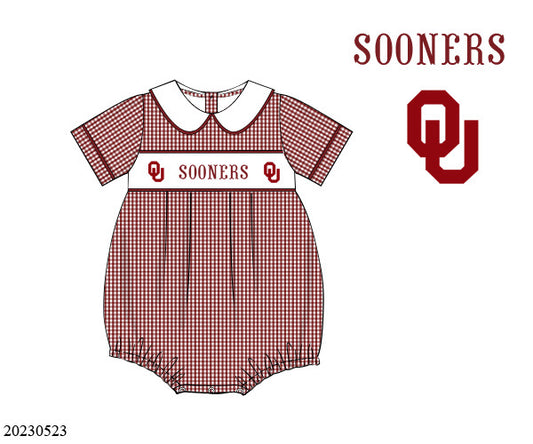 Preorder Sooners Smocked Collared Bubble
