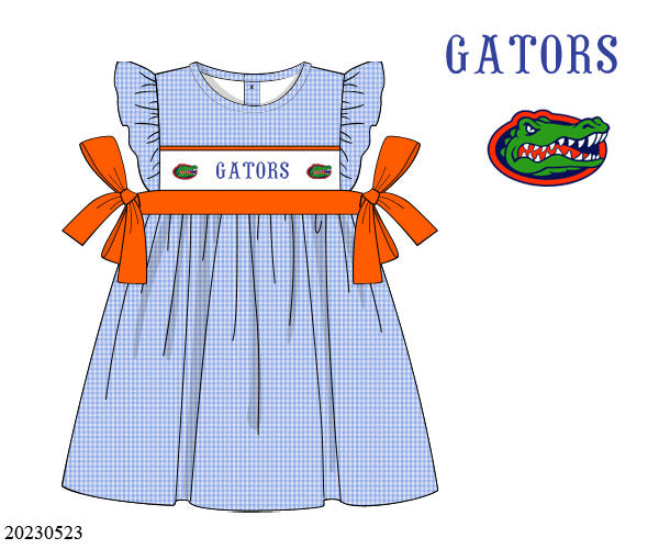 Preorder Gators Smocked Tie Dress