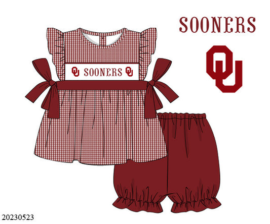 Preorder Sooners Smocked Tie Set