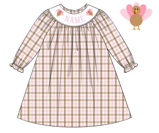 Preorder Personalized Smocked Turkey Dress