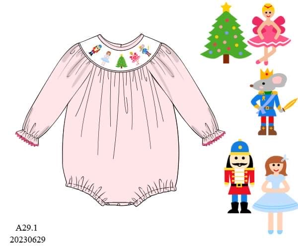 Preorder Nutcracker Smocked Bubble