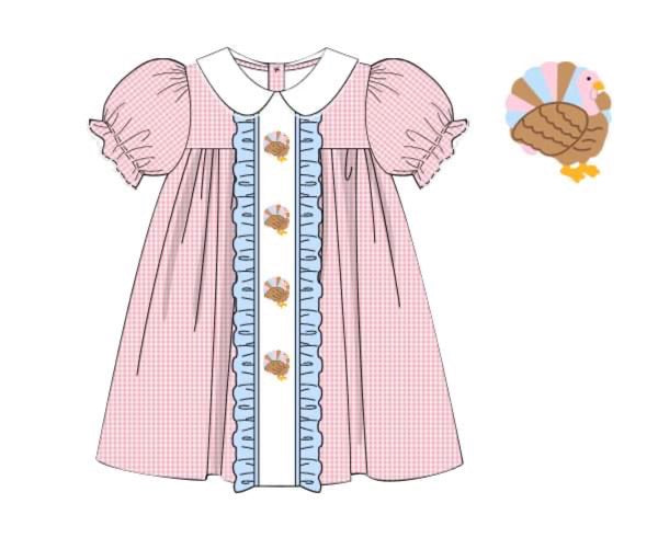 Preorder Pink Gingham Turkey Dress