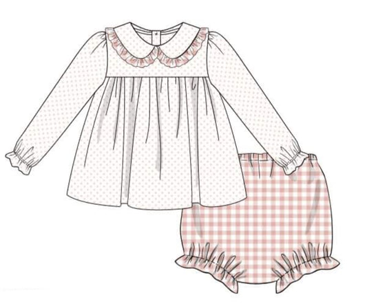 Preorder Peach Polkadot Knit Set