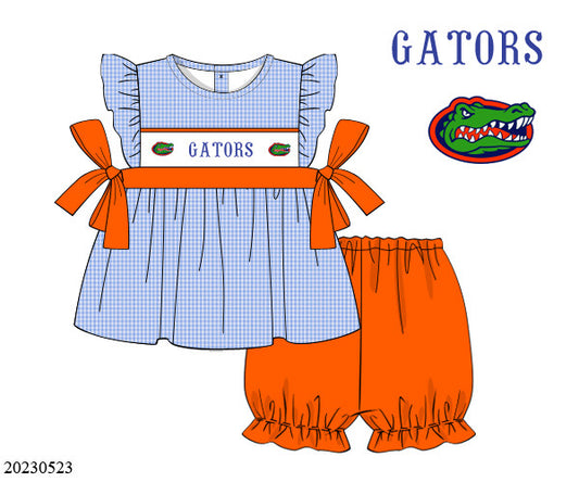 Preorder Gators Smocked Tie Set