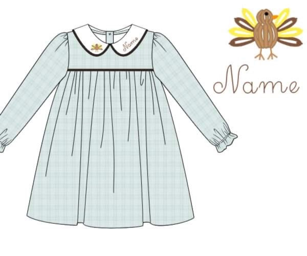 Preorder Personalized Turkey Collar Dress