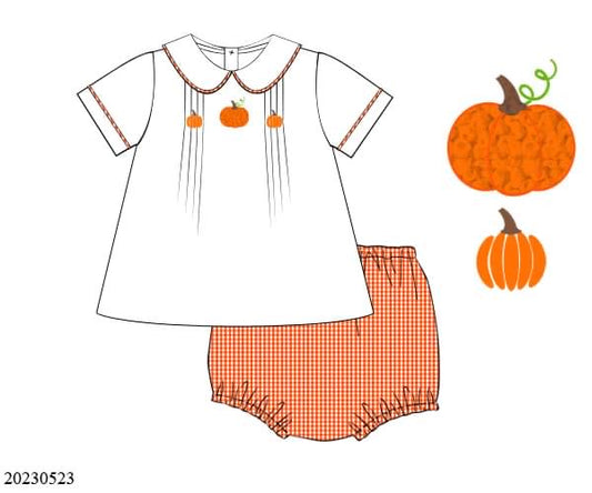 Preorder White French Knot Pumpkin Collection Boy Set
