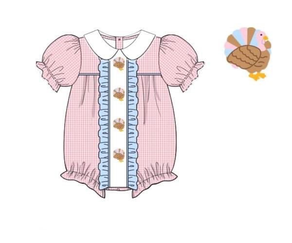 Preorder Pink Gingham Turkey Bubble