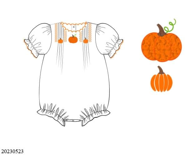 Preorder White French Knot Pumpkin Collection Girl Bubble