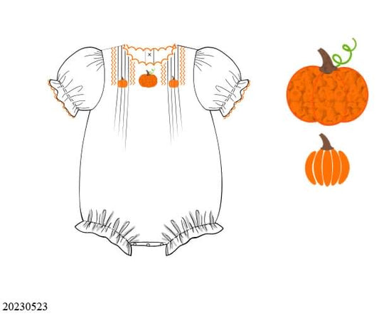 Preorder White French Knot Pumpkin Collection Girl Bubble