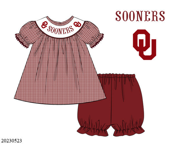 Preorder Sooners Smocked Bishop Set