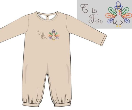 Preorder T is for Turkey Romper