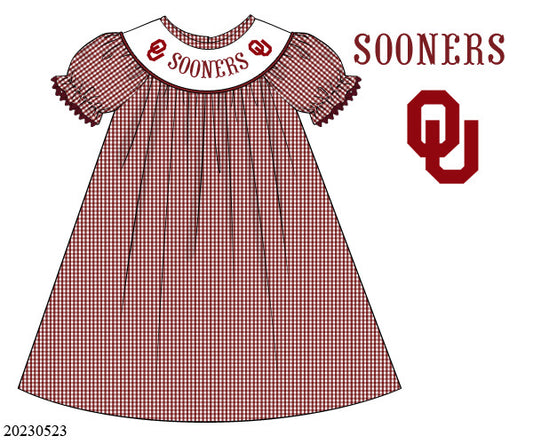 Preorder Sooners Smocked Bishop Dress