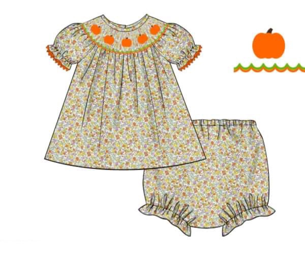 Preorder Floral Pumpkin Diaper Set