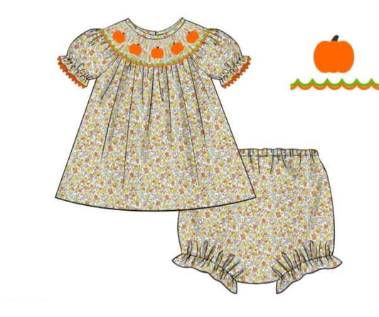 Preorder Floral Pumpkin Diaper Set