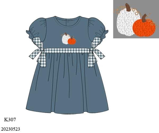 Preorder French Knot Pumpkin Knit Dress