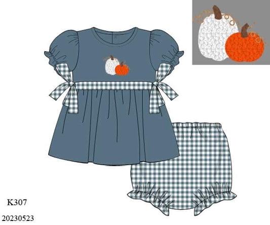 Preorder French Knot Pumpkin Knit Set