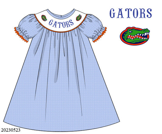 Preorder Gators Smocked Bishop Dress