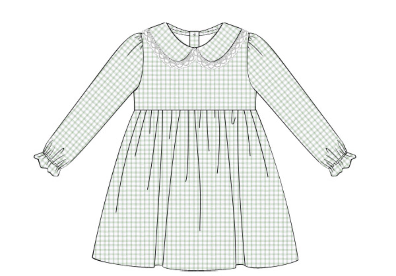 Preorder Sage Green Gingham Collection Dress