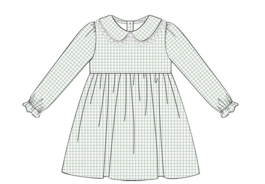 Preorder Sage Green Gingham Collection Dress