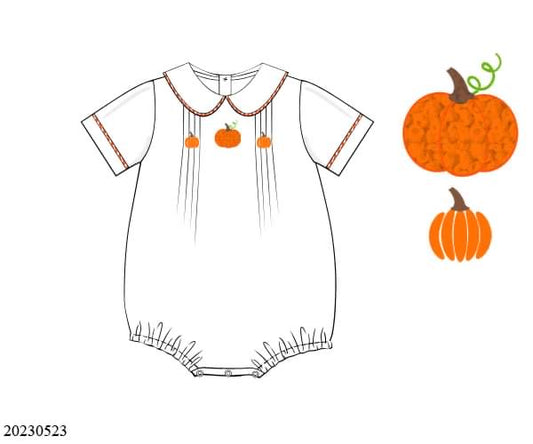Preorder White French Knot Pumpkin Collection Boy Bubble
