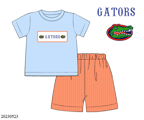 Preorder Gators Smocked Tee Set