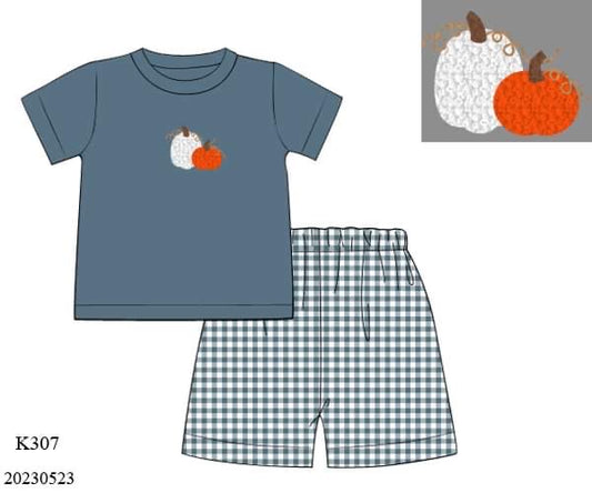 Preorder French Knot Pumpkin Knit Tee Set